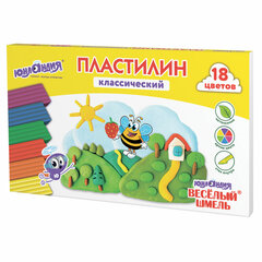 Пластилин классический ЮНЛАНДИЯ &laquo;ВЕСЁЛЫЙ ШМЕЛЬ&raquo;, 18 цветов, 360 грамм, стек, ВЫСШЕЕ КАЧЕСТВО, 106432