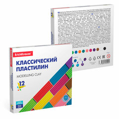 Пластилин классический ERICH KRAUSE, 12 цветов, 192 г, 50558