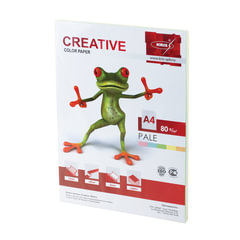 Бумага цветная CREATIVE color, А4, 80 г/<wbr/>м<sup>2</sup>, 100 л., (5 цветов х 20 л.), микс пастель, БПpr-100r