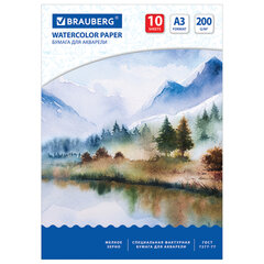 Бумага для акварели БОЛЬШАЯ А3, 10 л., 200 г/<wbr/>м<sup>2</sup>, 297&times;420 мм, BRAUBERG, &laquo;Весна&raquo;, 111063