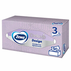 Салфетки косметические 90 штук в картонном боксе, 3-слойные, ZEMMA/<wbr/>ZEWA Deluxe Design, 284201