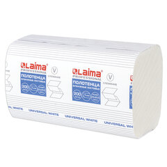 Полотенца бумажные 200 шт., LAIMA (H3) UNIVERSAL WHITE, 1-слойные, белые, КОМПЛЕКТ 15 пачек, 23&times;20,5, V-сложение, 111342