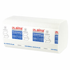 Полотенца бумажные 250 шт., LAIMA (H3) UNIVERSAL WHITE PLUS, 1-слойные, белые, КОМПЛЕКТ 20 пачек, 23&times;22, V-сложение, 111344