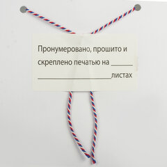 Этикетка самоклеящаяся &laquo;Пронумеровано, прошито и скреплено&raquo;, 74&times;40мм, 500 штук, BRAUBERG