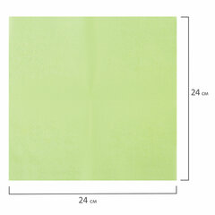 Салфетки бумажные 100 штук, 24&times;24 см, LAIMA, зелёные (пастельный цвет), 100% целлюлоза, 111791