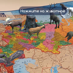 Карта России политико-административная 101&times;70 см, 1:8,5М, интерактивная, европодвес, BRAUBERG, 112395
