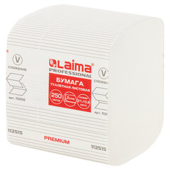 Бумага туалетная листовая 250 шт., LAIMA (Система T3) PREMIUM, 2-слойная, белая, 21&times;11 см, КОМПЛЕКТ 30 пачек, 112515
