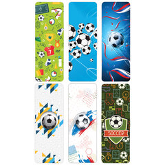 Закладки для книг МАГНИТНЫЕ c высечкой, &laquo;FOOTBALL&raquo;, набор 6 шт., 35&times;25 мм, BRAUBERG, 113161