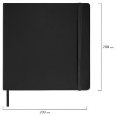 Скетчбук, слоновая кость 140 г/<wbr/>м<sup>2</sup> 200&times;200 мм, 80 л., КОЖЗАМ, резинка, BRAUBERG ART CLASSIC, черный, 113196