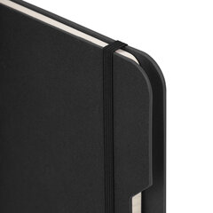 Блокнот А5 (162&times;218 мм), BRAUBERG &laquo;NOTE&raquo;, под кожу софт-тач, с резинкой, 80 л., клетка, черный, 113437