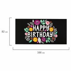 Конверт для денег &laquo;HAPPY BIRTHDAY!&raquo;, Цветы, 166&times;82 мм, выборочный лак, ЗОЛОТАЯ СКАЗКА, 113748
