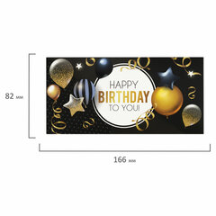 Конверт для денег &laquo;HAPPY BIRTHDAY TO YOU!&raquo;, Шары, 166&times;82 мм, выборочный лак, ЗОЛОТАЯ СКАЗКА, 113751