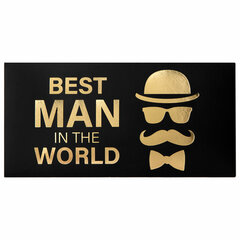 Конверт для денег &laquo;BEST MAN IN THE WORLD&raquo;, Мужской стиль, 166&times;82 мм, фольга, ЗОЛОТАЯ СКАЗКА, 113759
