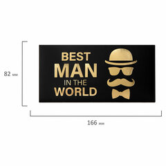 Конверт для денег &laquo;BEST MAN IN THE WORLD&raquo;, Мужской стиль, 166&times;82 мм, фольга, ЗОЛОТАЯ СКАЗКА, 113759