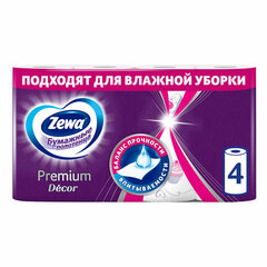 Полотенца бумажные впитывающие 2-слойные, 4 рулона (4&times;14 м), ZEMMA/<wbr/>ZEWA Premium Декор, 1441241