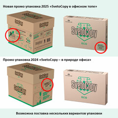 Бумага офисная А4, 80 г/<wbr/>м<sup>2</sup>, 500 л., SVETOCOPY ECO, белизна 60%, Россия