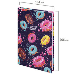 Блокнот А5 (134&times;206 мм), 80 л., твёрдый, клетка, выборочный лак, BRAUBERG KIDS, &laquo;Donuts&raquo;, 114425
