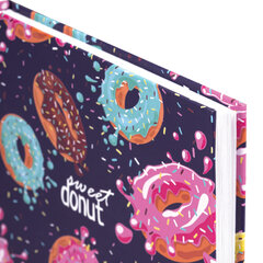 Блокнот А5 (134&times;206 мм), 80 л., твёрдый, клетка, выборочный лак, BRAUBERG KIDS, &laquo;Donuts&raquo;, 114425