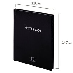 Блокнот МАЛЫЙ ФОРМАТ (110&times;147 мм), А6, 80 л., твёрдый, клетка, STAFF, &laquo;Black&raquo;, 114435