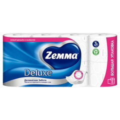 Бумага туалетная 3-слойная 8 рулонов (8&times;18 м), белая, ZEMMA/<wbr/>ZEWA Deluxe, 53661