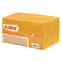 Салфетки бумажные 400 шт., 24&times;24 см, &laquo;Big Pack&raquo;, жёлтые, 100% целлюлоза, LAIMA, 114726