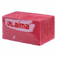 Салфетки бумажные 400 шт., 24&times;24 см, &laquo;Big Pack&raquo;, красные, 100% целлюлоза, LAIMA, 114727