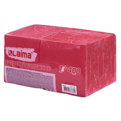 Салфетки бумажные 400 шт., 24&times;24 см, &laquo;Big Pack&raquo;, красные, 100% целлюлоза, LAIMA, 114727