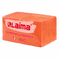 Салфетки бумажные 400 шт., 24&times;24 см, &laquo;Big Pack&raquo;, оранжевые, 100% целлюлоза, LAIMA, 114729