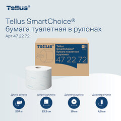 Бумага туалетная 207 м, Tellus/<wbr/>TORK (Система T8) SmartOne, ADVANCED, КОМПЛЕКТ 8 рулонов, 2-слойная, 472272