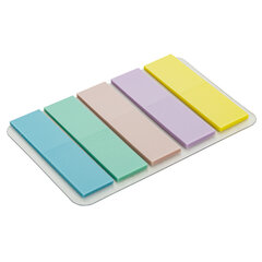 Закладки клейкие пастельные BRAUBERG MACAROON 45&times;12 мм, 100 штук (5 цветов х 20 листов), 115212