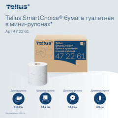 Бумага туалетная 118,2 м, Tellus/<wbr/>TORK (Система T9) SmartOne, ADVANCED, КОМПЛЕКТ 12 рулонов, 2-слойная, белая, 472261