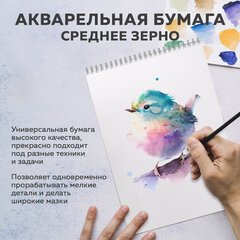 Бумага для акварели БОЛЬШАЯ А3 в папке, 20 листов, 200 г/<wbr/>м<sup>2</sup>, среднее зерно, BRAUBERG ART CLASSIC, 116352