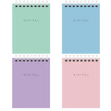 Блокнот МАЛЫЙ ФОРМАТ А7, 75х105 мм, 40 л., гребень, картон, клетка, BRAUBERG "Minimal Pastel", 116431