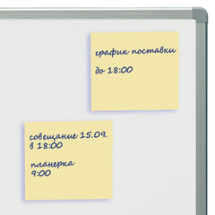 Блок самоклеящийся (стикеры) STAFF STANDARD, ПАСТЕЛЬНЫЙ 76&times;76 мм, желтый, 100 листов, 116573