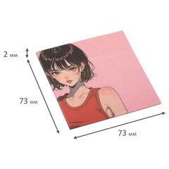 Блок самоклеящийся (стикеры) BRAUBERG ANIME, 73&times;73 мм, 20 листов, дизайн ассорти, 116710