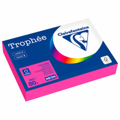Бумага цветная CLAIREFONTAINE, А4, 80 г/<wbr/>м<sup>2</sup>, 500 л., неон, розовый, Франция, 2973PC