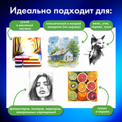 Бумага для смешанных техник (акварель/<wbr/>карандаш/<wbr/>пастель) MixMedia, 200 г/<wbr/>м<sup>2</sup>, А4, 20 л. в папке, BRAUBERG ART CLASSIC, &laquo;Маки&raquo;, 116963