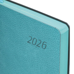 Ежедневник датированный 2026 А5 138&times;213 мм, BRAUBERG &laquo;Stylish&raquo;, под кожу, гибкий, бирюзовый, 117098