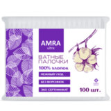 Ватные палочки 100 шт., AMRA, пакет