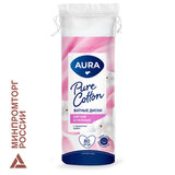 Ватные диски КОМПЛЕКТ 80 шт., AURA, двусторонние