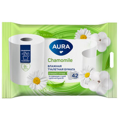 Бумага туалетная влажная смываемая 42 шт., AURA