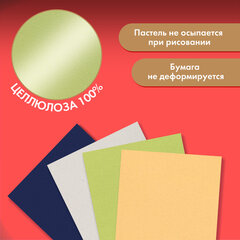 Бумага для пастели АБРАЗИВНАЯ А4, альбом (склейка), 20 листов, 4 цвета, 240 г/<wbr/>м<sup>2</sup>, BRAUBERG ART, 117769