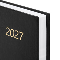 Ежедневник датированный 2027 145&times;215 мм, А5, STAFF, обложка бумвинил, черный, 117817