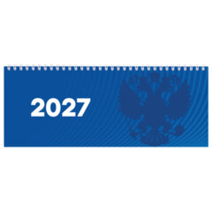 Планинг датированный 2027 285&times;112 мм, STAFF, гребень, картонная обложка, 64 листа, &laquo;Символика РФ&raquo;, 117853