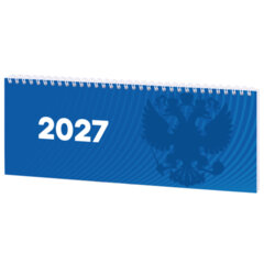 Планинг датированный 2027 285&times;112 мм, STAFF, гребень, картонная обложка, 64 листа, &laquo;Символика РФ&raquo;, 117853
