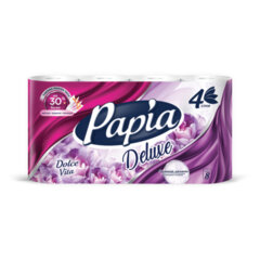 Бумага туалетная быт., спайка 8 шт., 4-слойная (8&times;16,5м), PAPIA DELUXE, аромат Dolce Vita