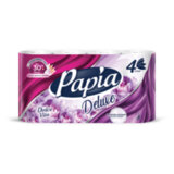 Бумага туалетная быт., спайка 8 шт., 4-слойная (8х16,5м), PAPIA DELUXE, аромат Dolce Vita
