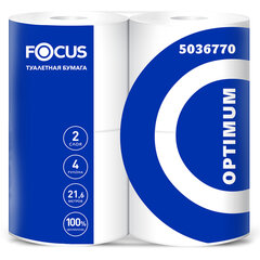Бумага туалетная, спайка 4 шт., 2-слойная (4&times;21,6 м), FOCUS Optimum, белая, 5036770