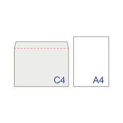 Конверты С4 (229&times;324 мм), отрывная лента, 80 г/<wbr/>м<sup>2</sup>, КОМПЛЕКТ 250 шт., внутренняя запечатка, STAFF, 118669