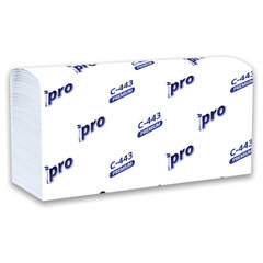 Полотенца бумажные 190 шт., PROtissue (H2) PREMIUM, 2-слойные, белые, КОМПЛЕКТ 21 пачка, 24&times;21,5 см, Z-сложение, С443